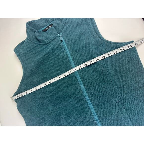 Athleta Size 1X Stroll Fleece Moto Vest Borealis Green Running Warm Athleisure - Picture 11 of 13